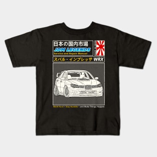 Subie Impreza WRX STi Hawk Eye Manual Book Cover Kids T-Shirt